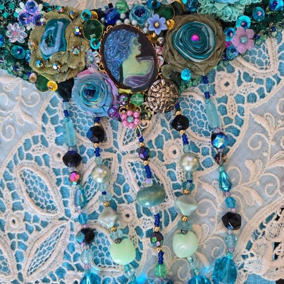 Bohemian Rose Cameo Choker | One-Of-A-Kind Victorian Collar - Picture 4 of 8